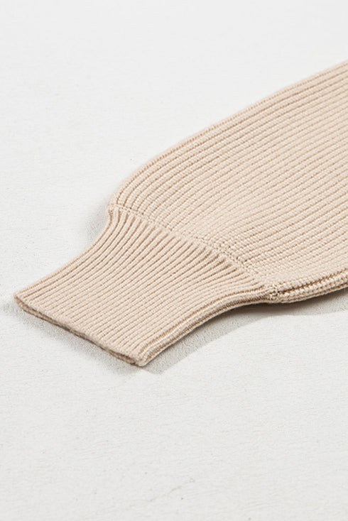 Lantern Sleeve V Neck Knot Back Sweater